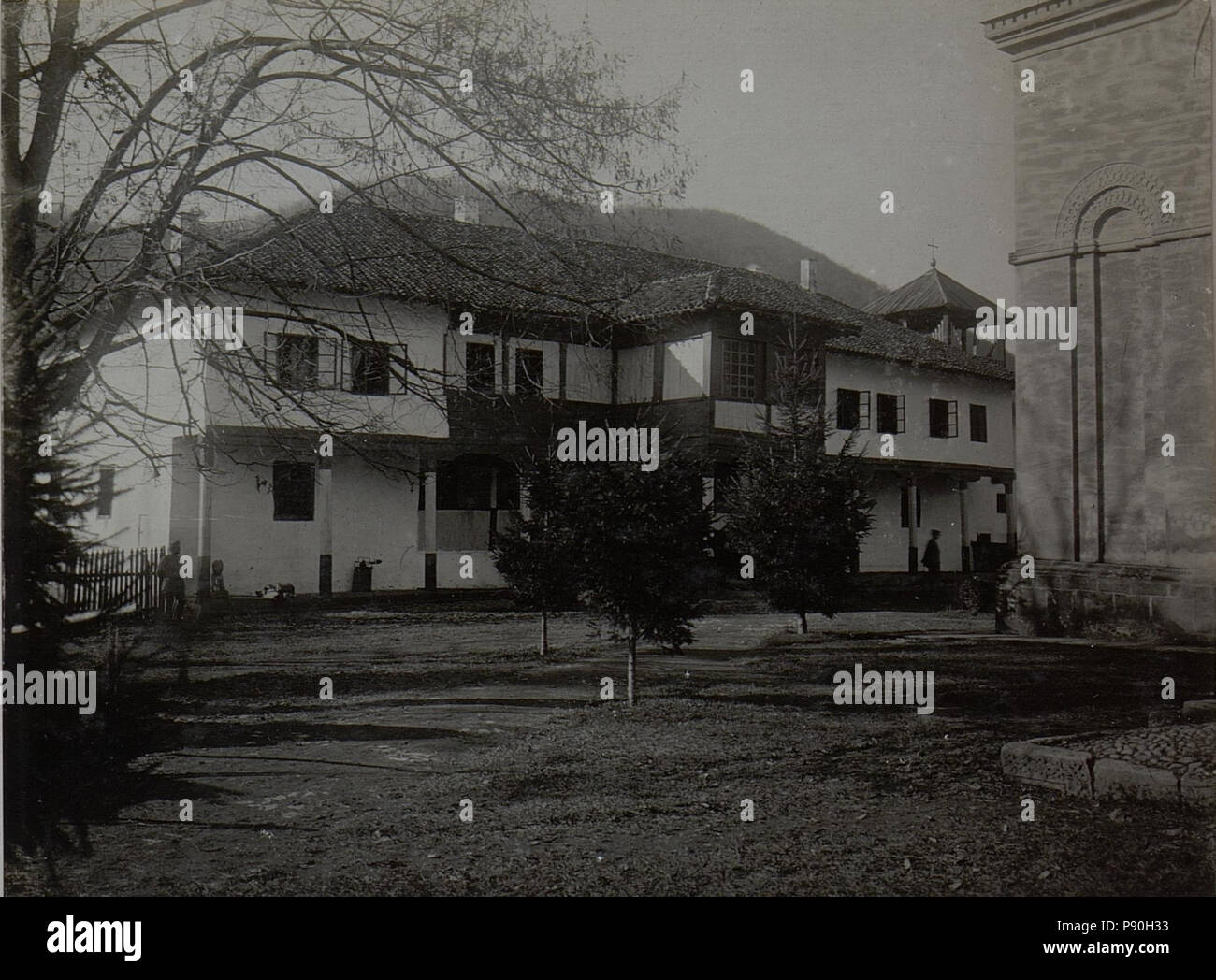 363 Ljubostjia Klostergebäude, in dessen Kirche 57. ITD.das Archiv des serbischen Ministeriums des äausseren erbeutete. Aufgenommen im November 1915. (BildID) 15452685 Stockfoto