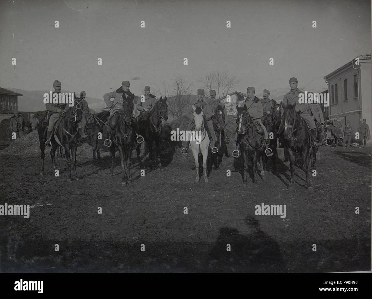 . 363 Kommando des Kommando-Trainzuges des 8. Korpskommandos. In Trstenik: Aufgenommen im November 1915. (BildID) 15452785 Stockfoto