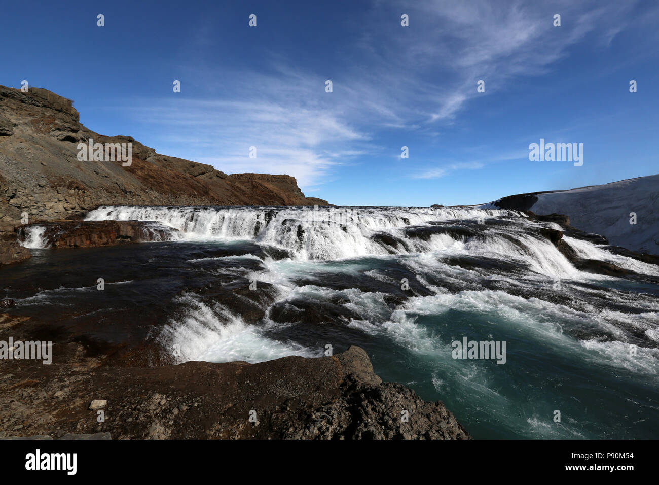 Die Wasserfälle von Gullfoss Stockfoto