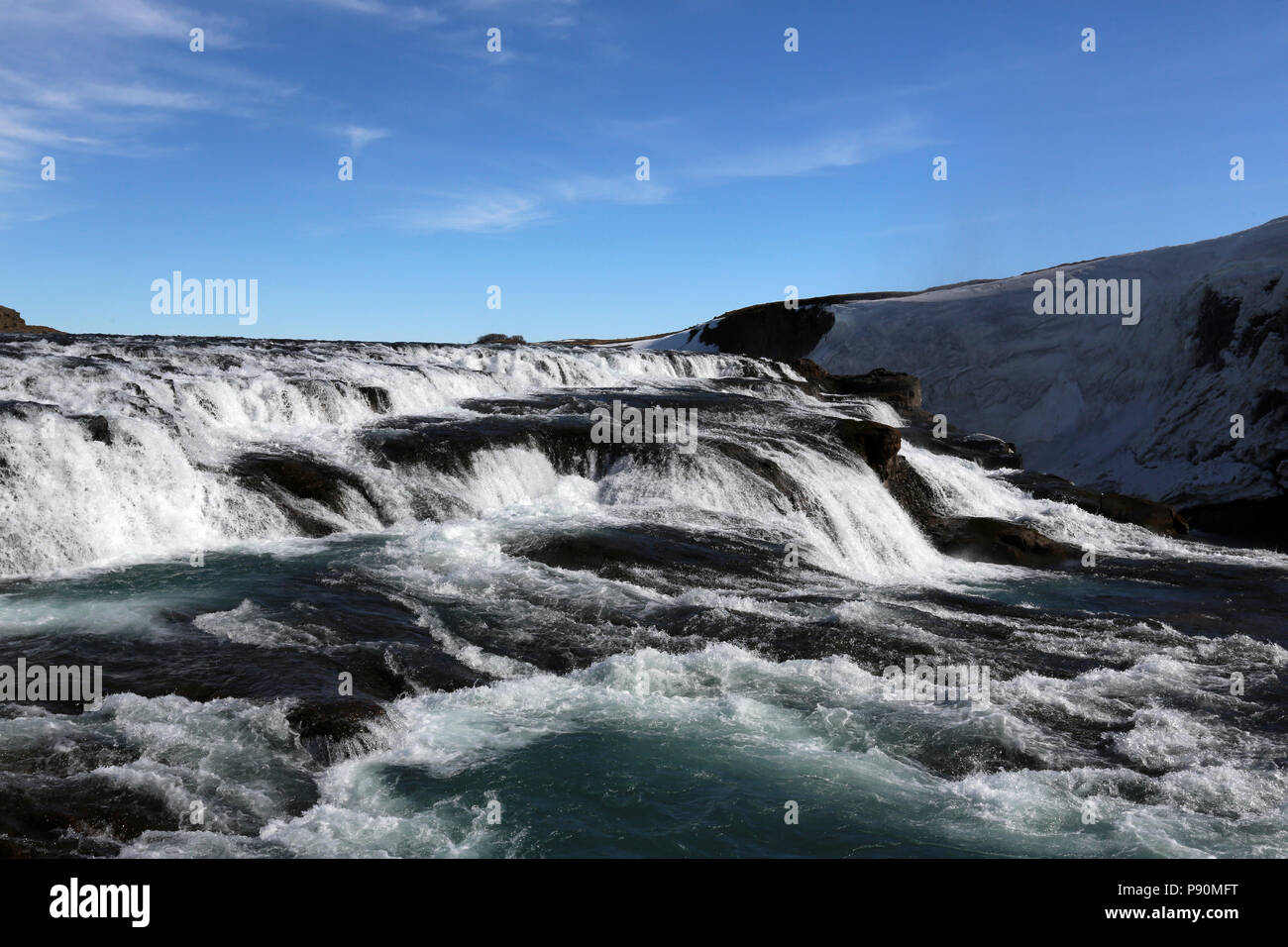 Die Wasserfälle von Gullfoss Stockfoto
