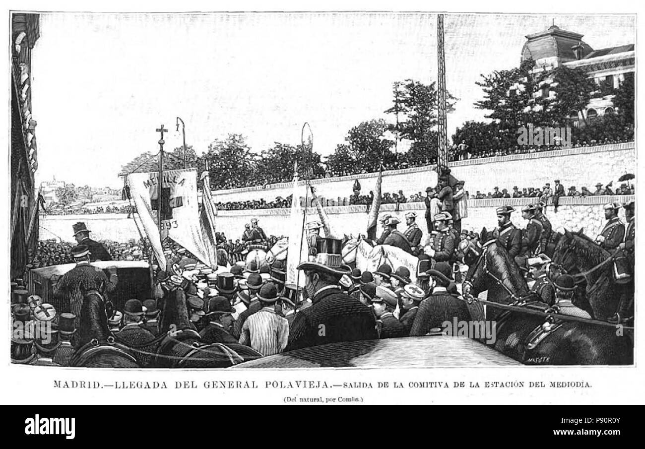 . 407 Madrid, llegada del General Polavieja, 1897 Stockfoto