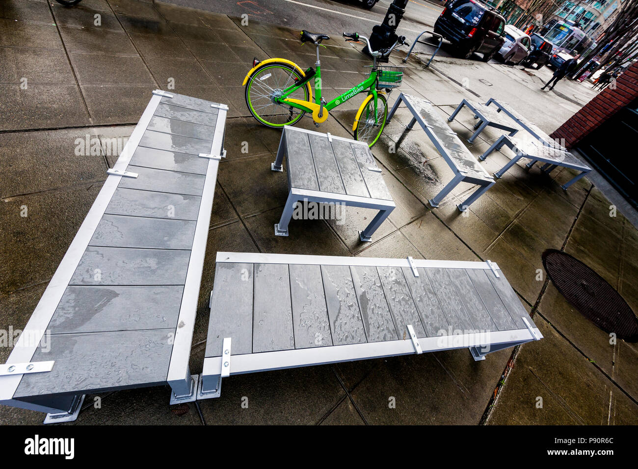 WA 14505-00 ... WASHINGTON - Grafische Ansicht von Kalk Fahrrad, ein Fahrrad Teilen des Programms in Seattle. Stockfoto