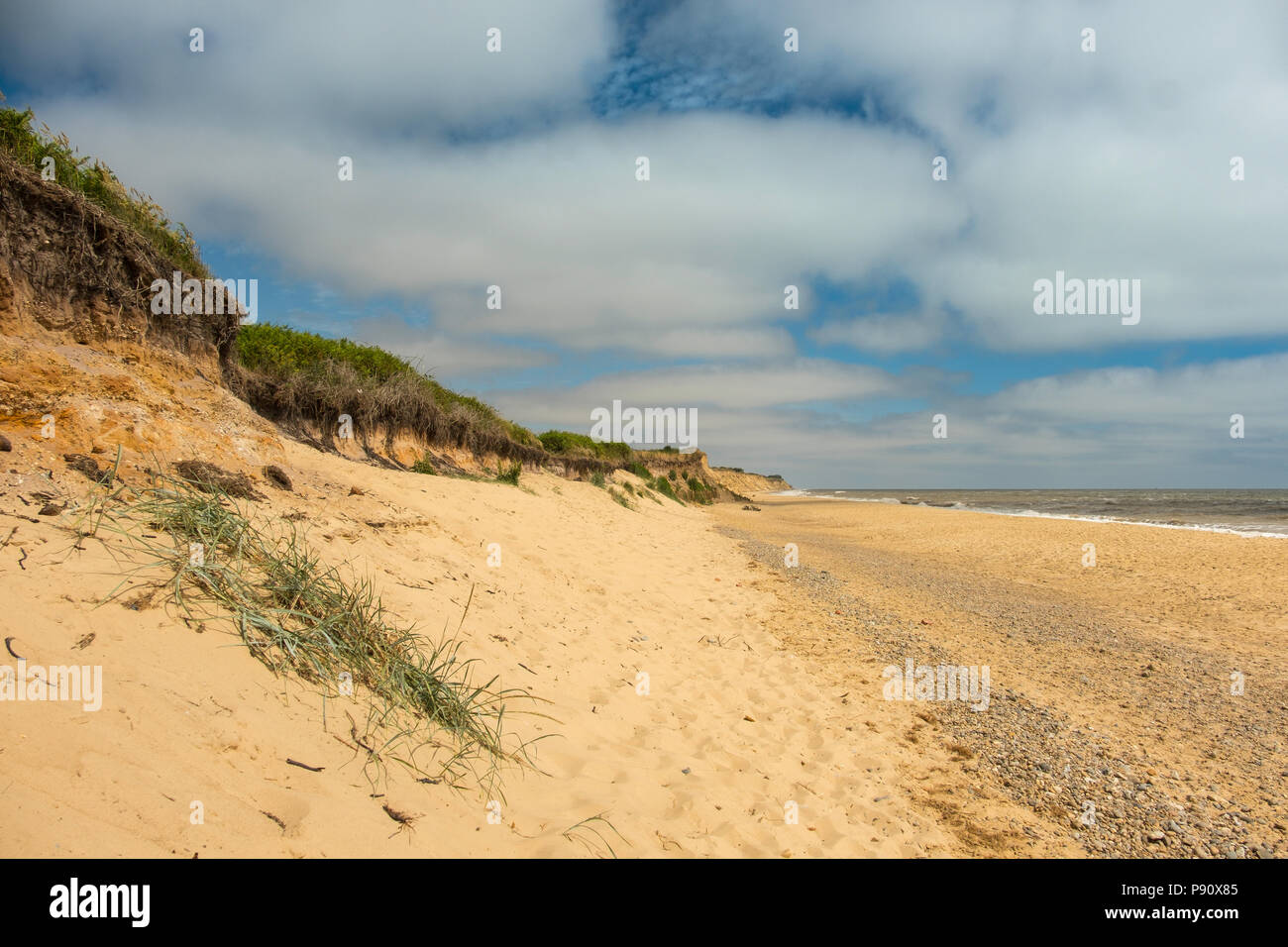 Covehithe Strand an der Küste von Suffolk. Stockfoto