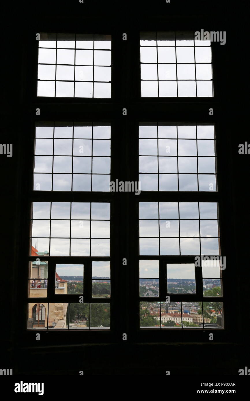 Böhmische Bundeskanzleramt, Alten Königspalast, Dritten Hof, Prager Burg, dem Hradschin, Prag, Tschechien (Tschechische Republik), Europa Stockfoto