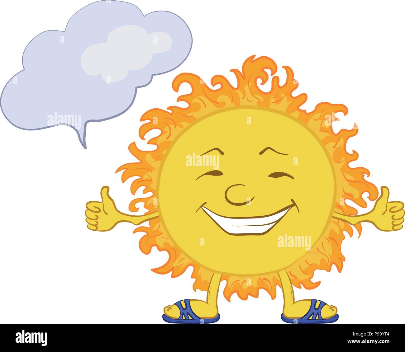 Cartoon Happy Sun Stock Vektor