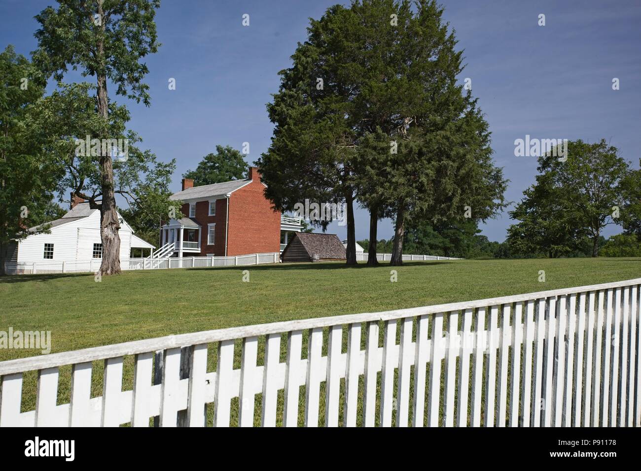 Die appomattox Courthouse National Historic Park in Appomattox Virginia. Dieses restaurierte historische Stätte, Teil des Nationalparks in den Vereinigten Stockfoto