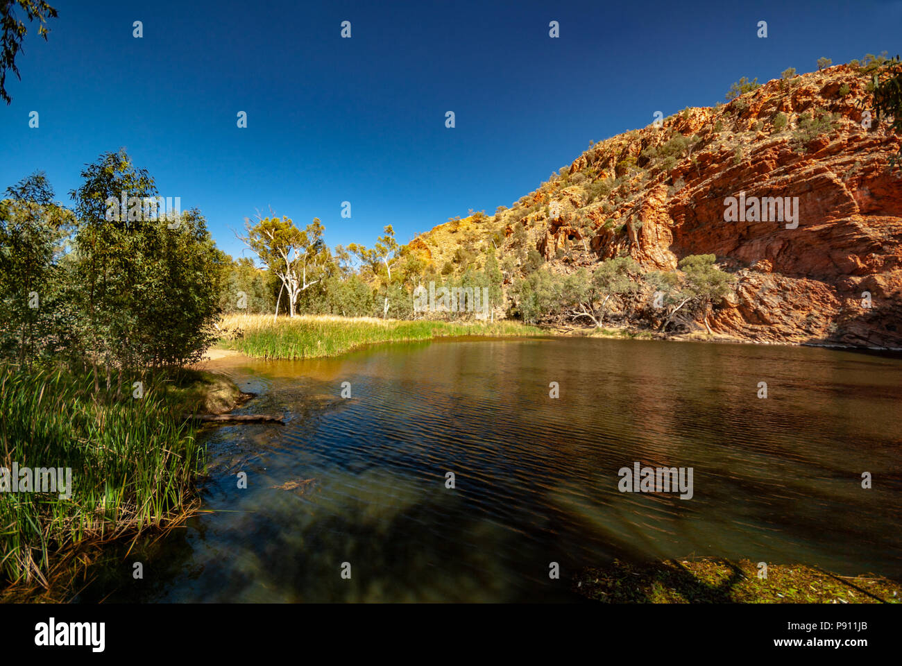 Ellery Creek Big Hole, West MacDonnell Ranges und National Park, in der Nähe von Alice Springs, Northern Territories, Australien Stockfoto