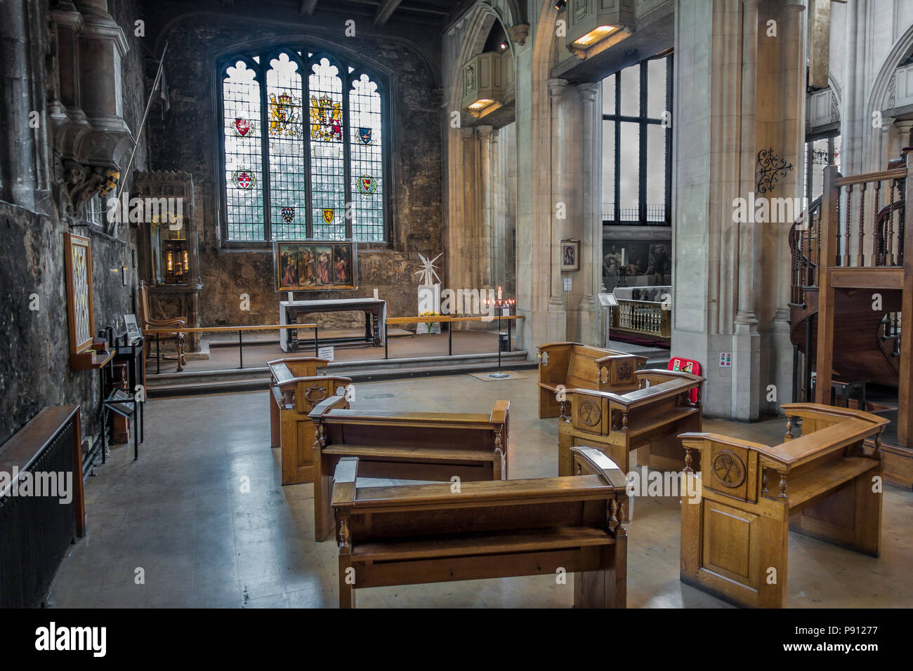 All Hallows durch den Turm, älteste Kirche, in, Stadt, London, England Stockfoto