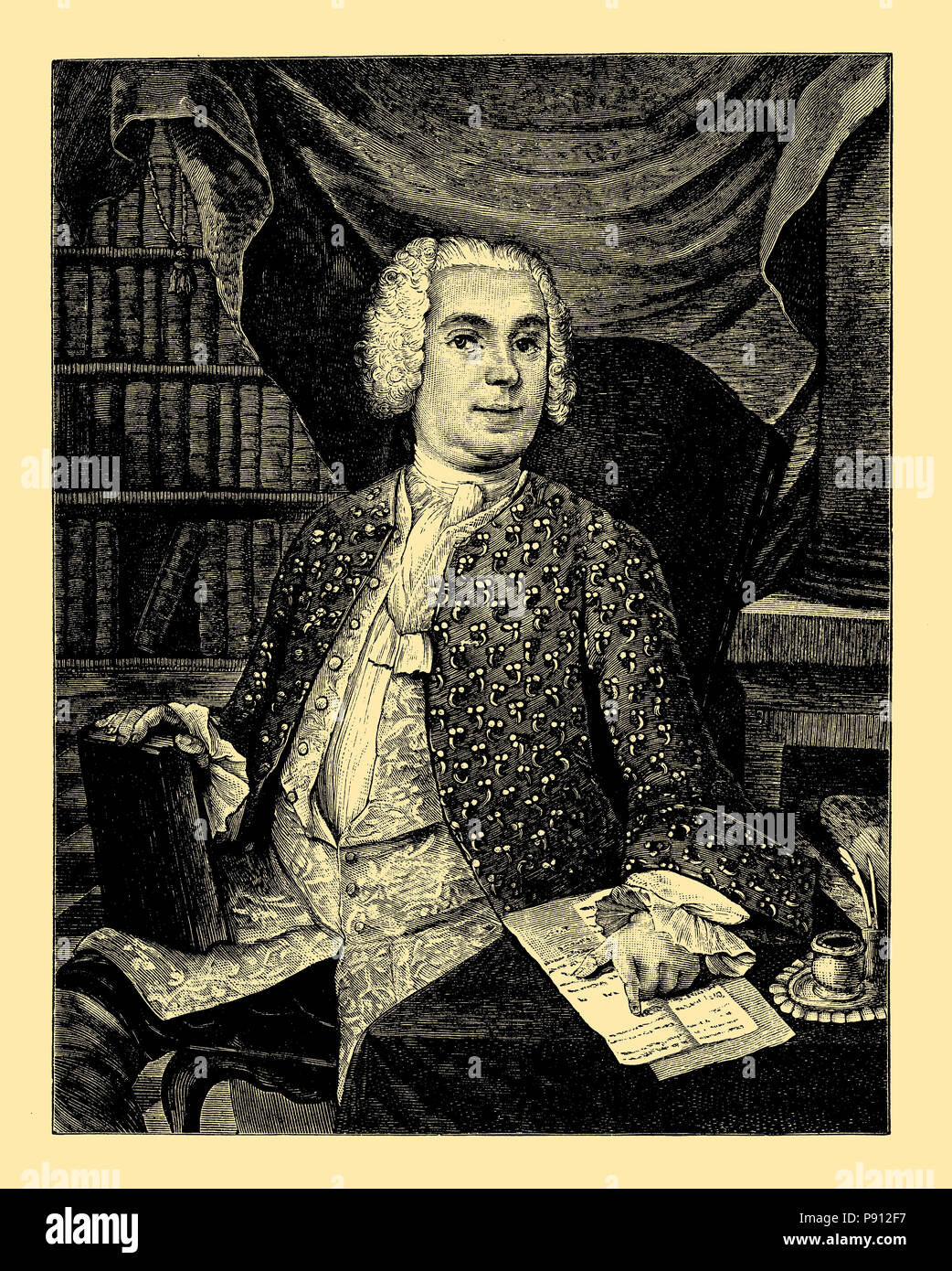 Johann Christoph Gottsched (geboren am 2. Februar 1700, Juditten, später Landkreis Königsberg, Dezember 12, 1766, Leipzig), deutscher Gelehrter und Autor. Stockfoto