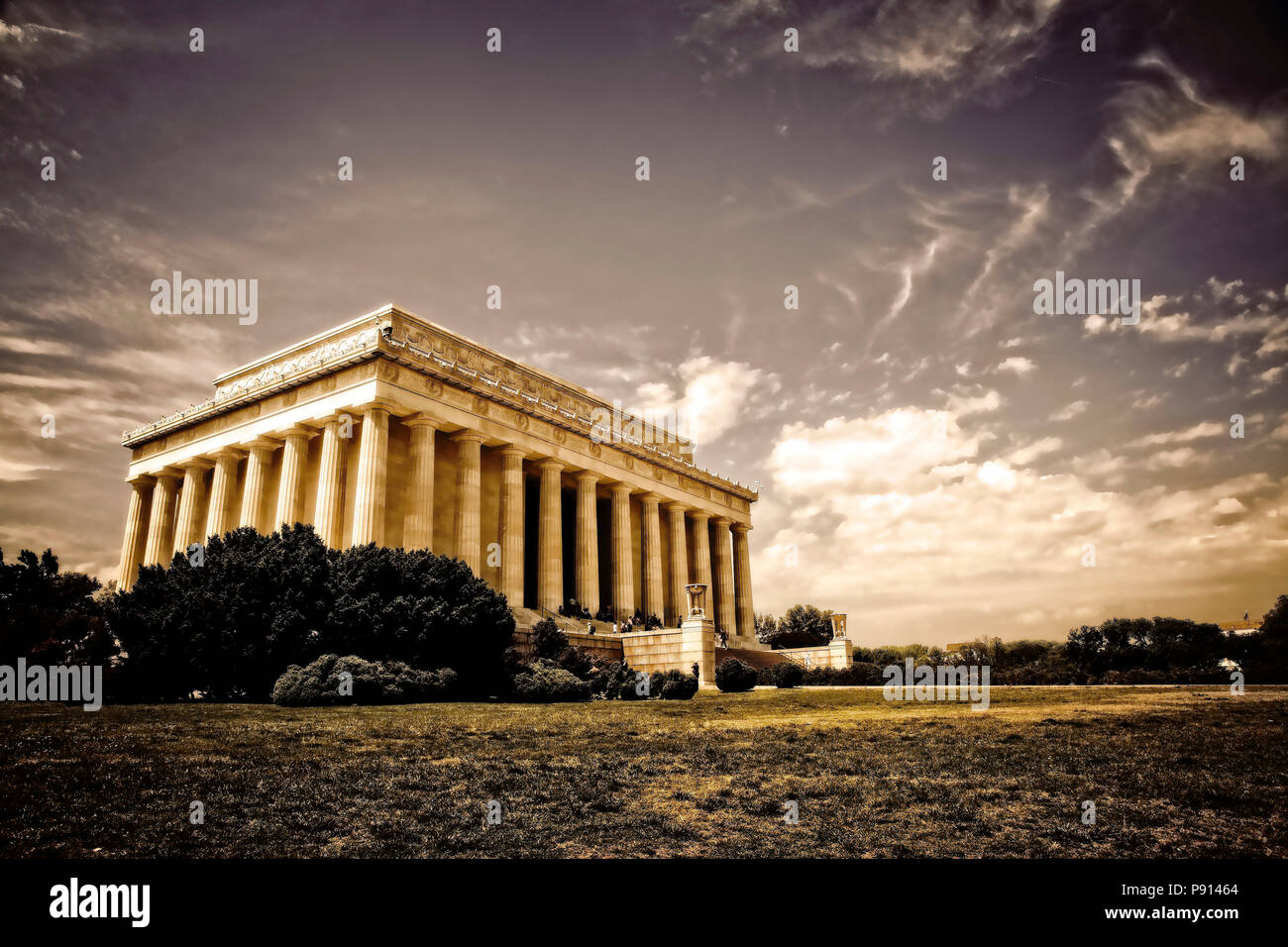 Das Lincoln Memorial auf der National Mall in Washington, DC. Stockfoto