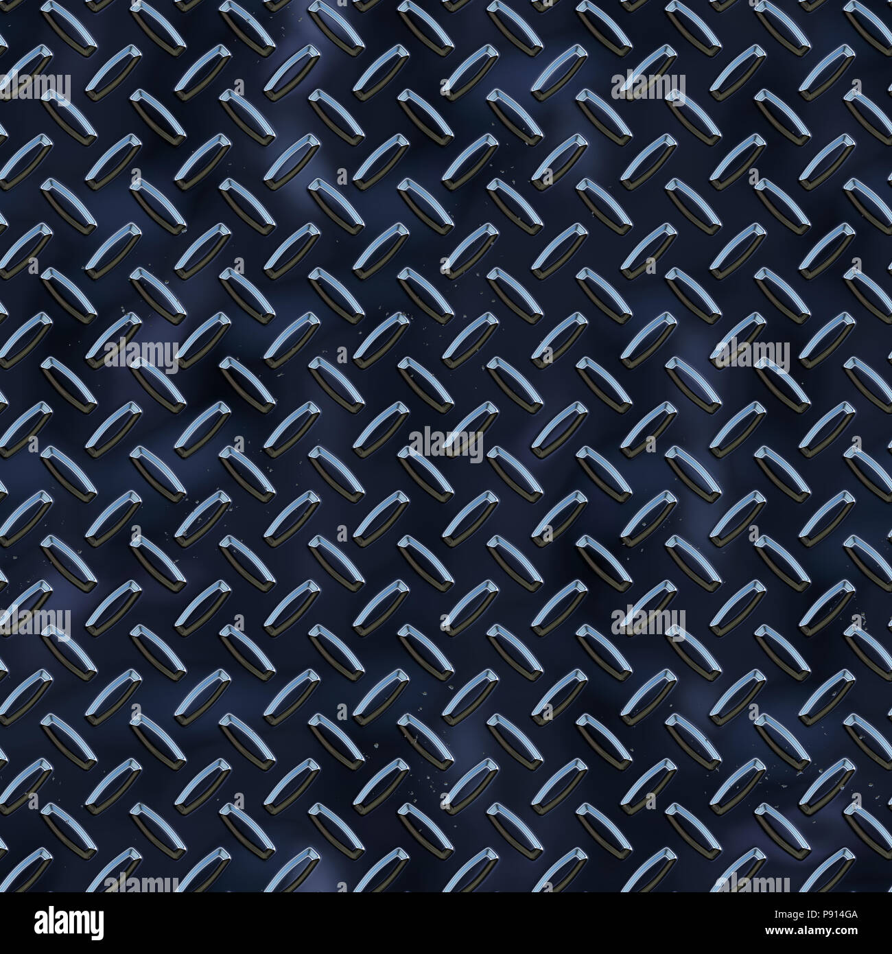 Blue Diamond schwarz glänzende Metallplatte nahtlose Muster oder eine Textur. Stockfoto