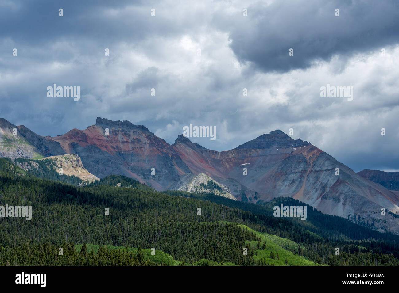 Landschaft um Telluride, Colorado, am Highway 145 Stockfoto