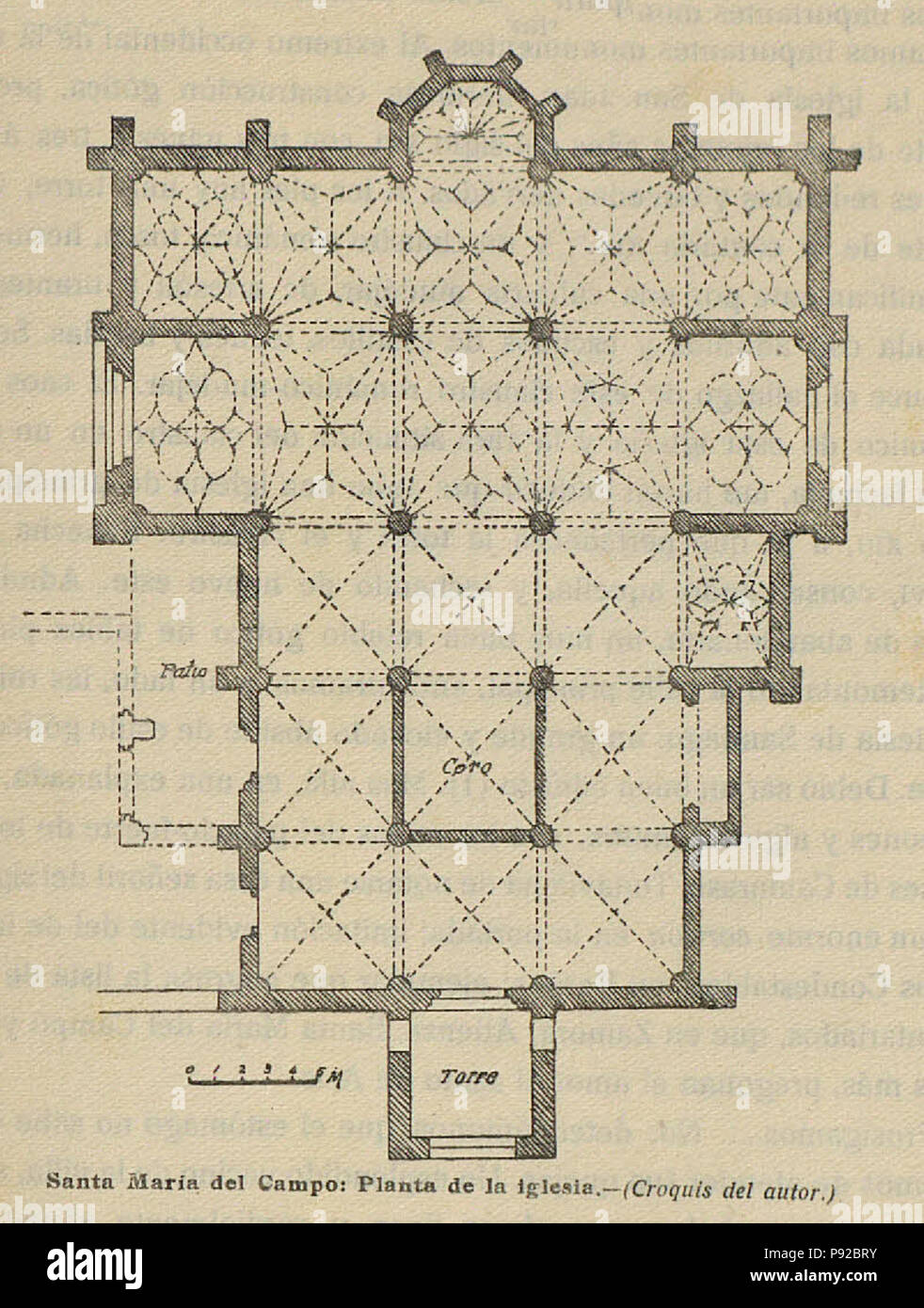 18 1920-06, Boletín de la Sociedad Española de Excursiones, Santa María del Campo, Planta de la Iglesia, Vicente Lampérez Stockfoto
