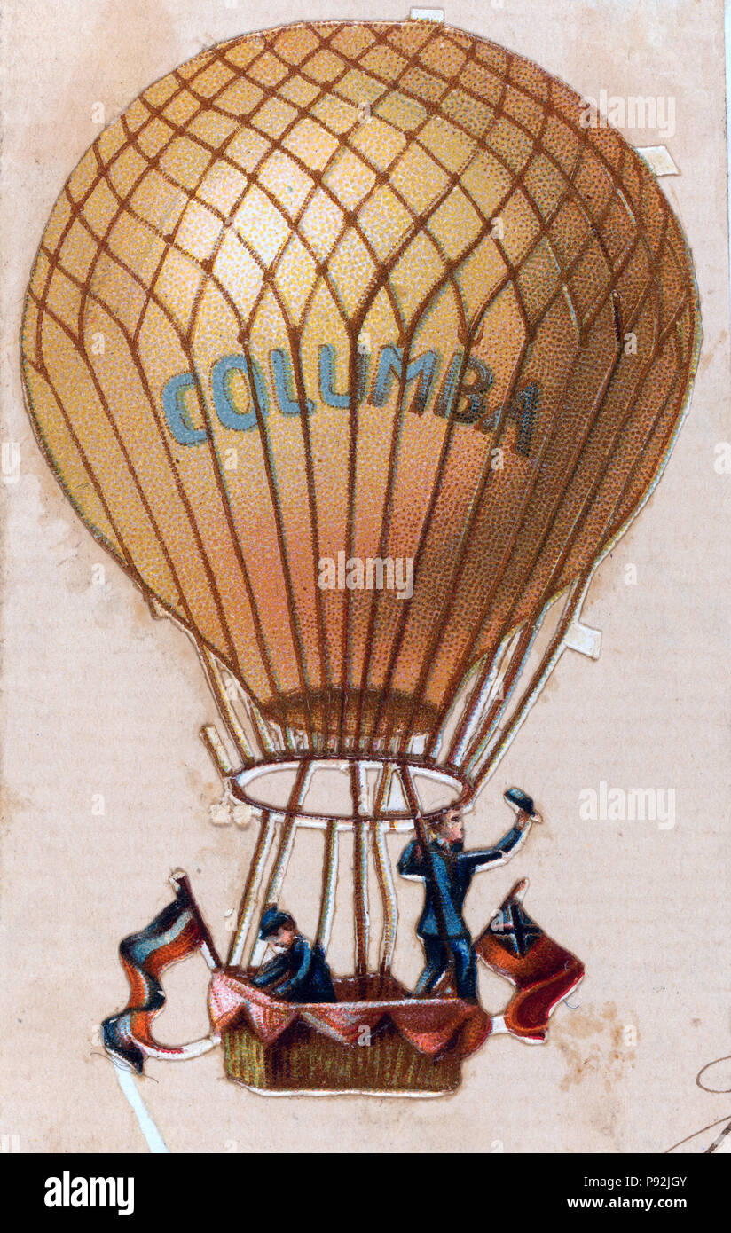 Ballon Columba fliegen mit zwei Passagiere 1860-1900 Stockfoto