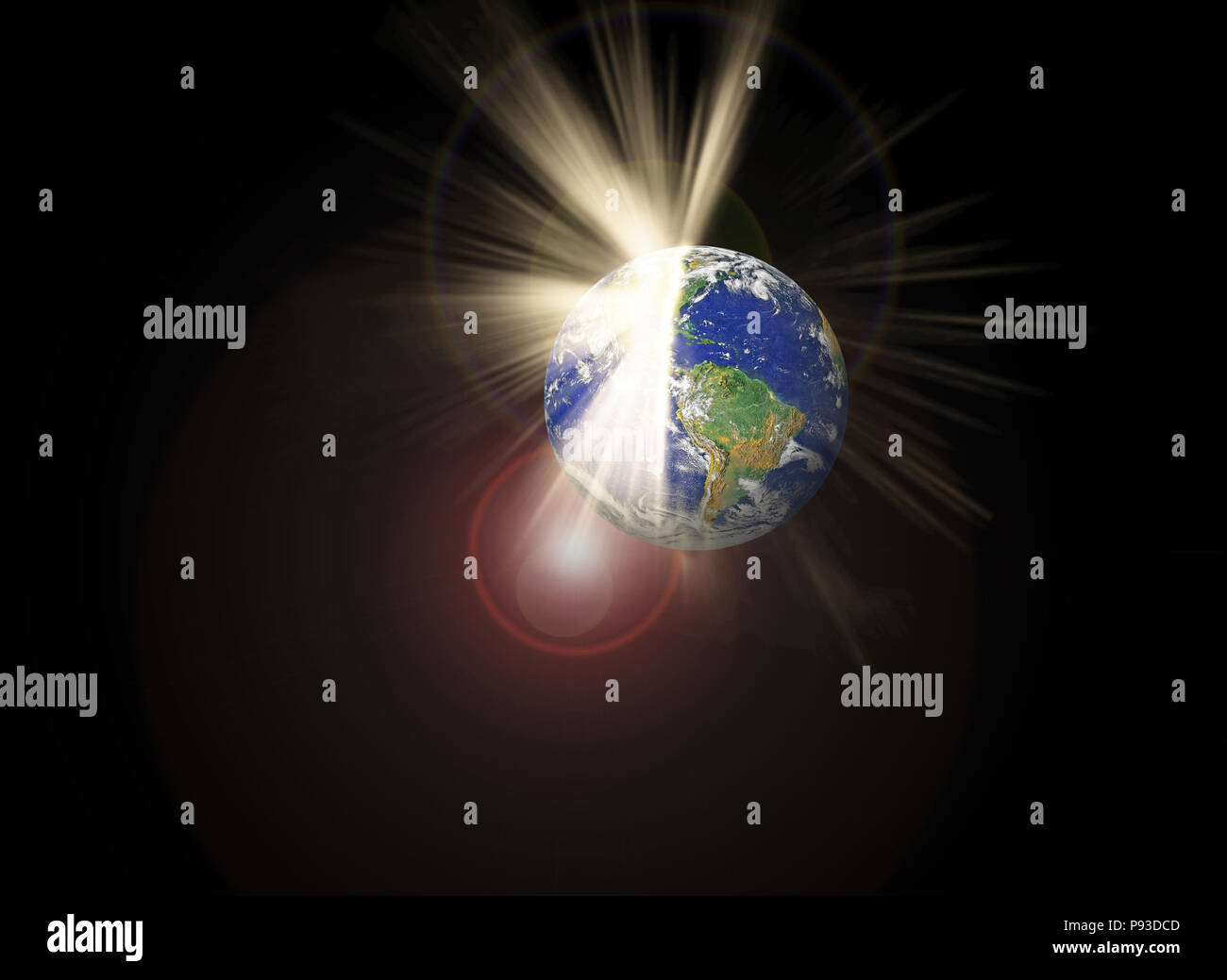Rissige Erde und Lichtstrahl, katastrophale Konzept - einige Elemente dieses Bild von der NASA eingerichtet Stockfoto