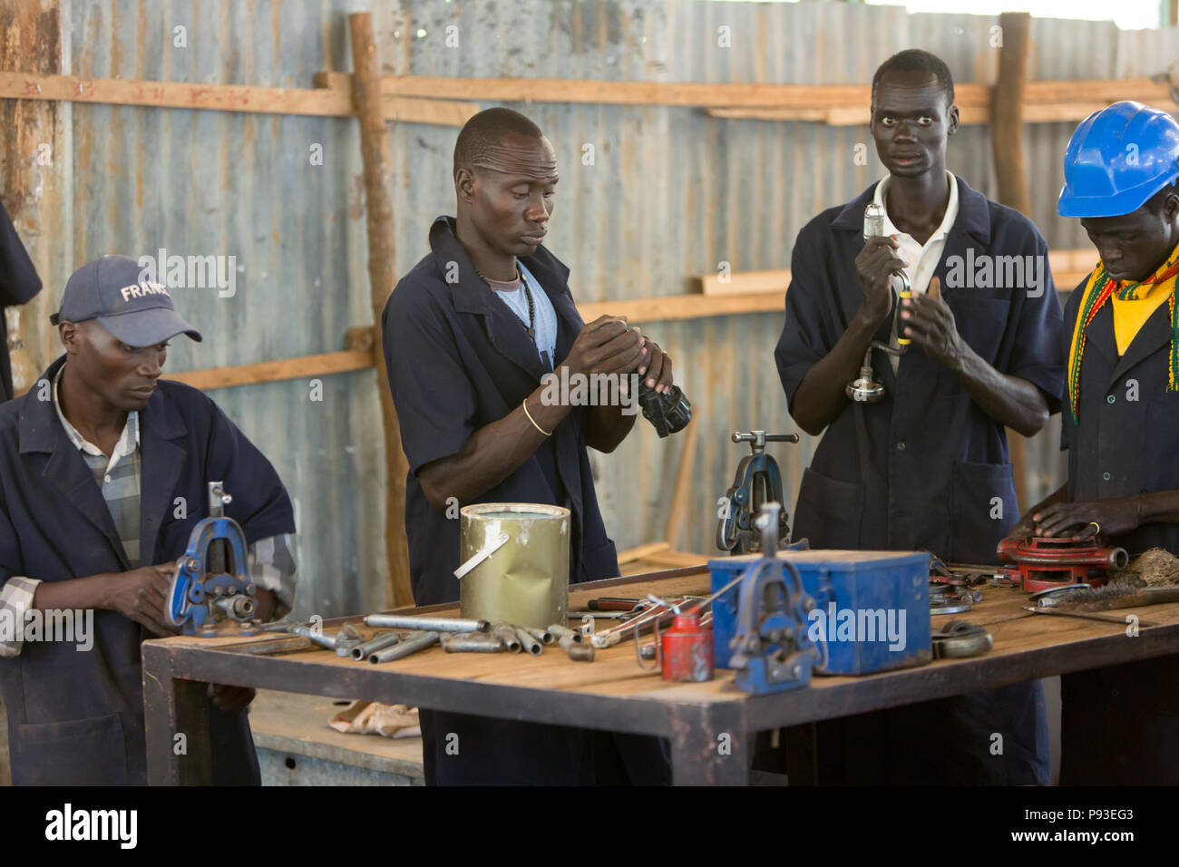 Kakuma, Kenia - Pädagogisches Projekt der Katholischen nichtstaatliche Organisation Don Bosco Mondo im Flüchtlingslager Kakuma. Stockfoto