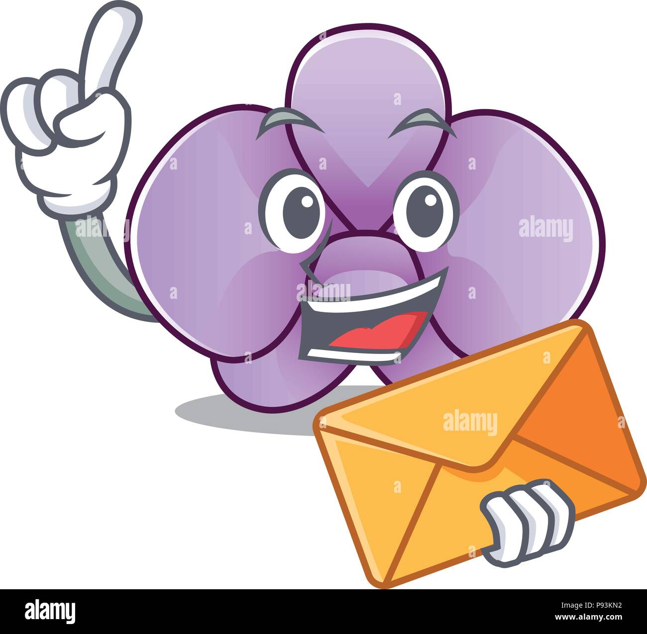 Mit Umschlag orchid flower Charakter Cartoon Stock Vektor