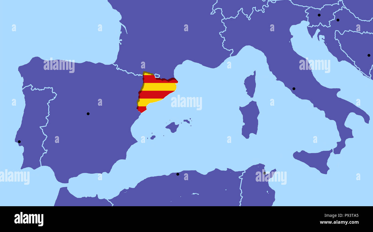 Karte Spanien Katalonien Barcelona Referendum Referendum Fur Die Unabhangigkeit Stockfotografie Alamy
