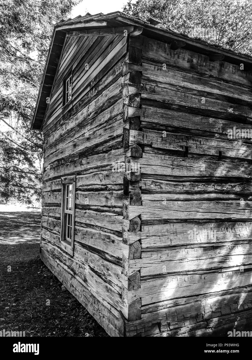 Grist Mill Land Getreide Mais Weizen Mehl rustikalen schwarz weiß Stockfoto