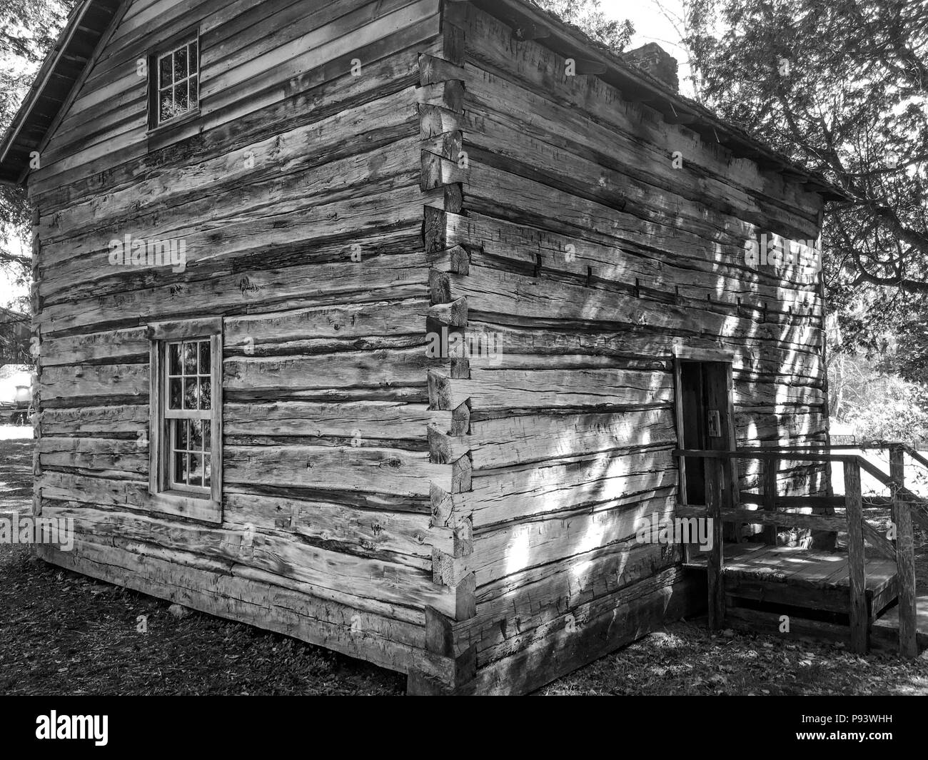Grist Mill Land Getreide Mais Weizen Mehl rustikalen schwarz weiß Stockfoto