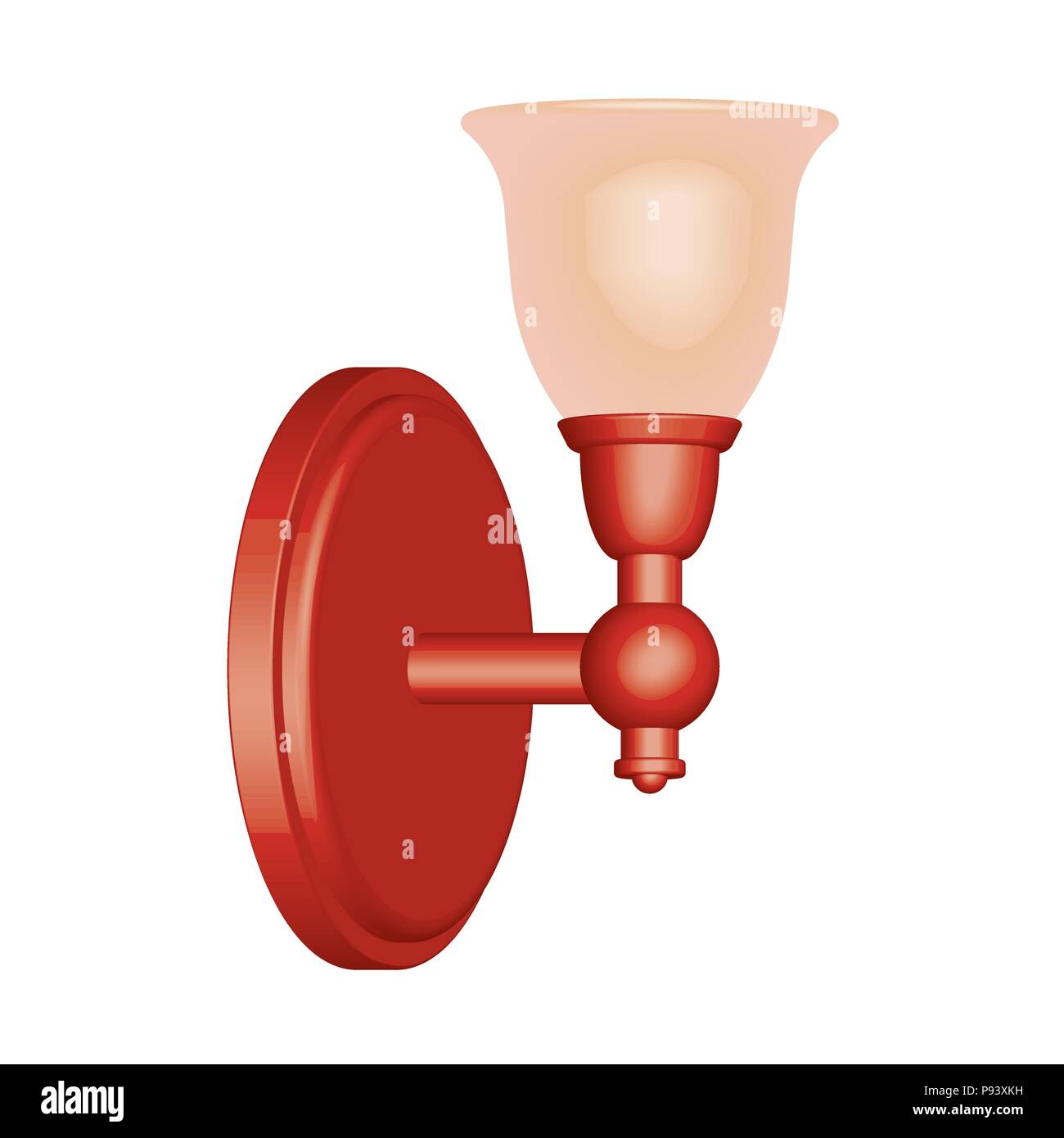 Holz Wand Lampe. Vector 3D-Effekt Stock Vektor