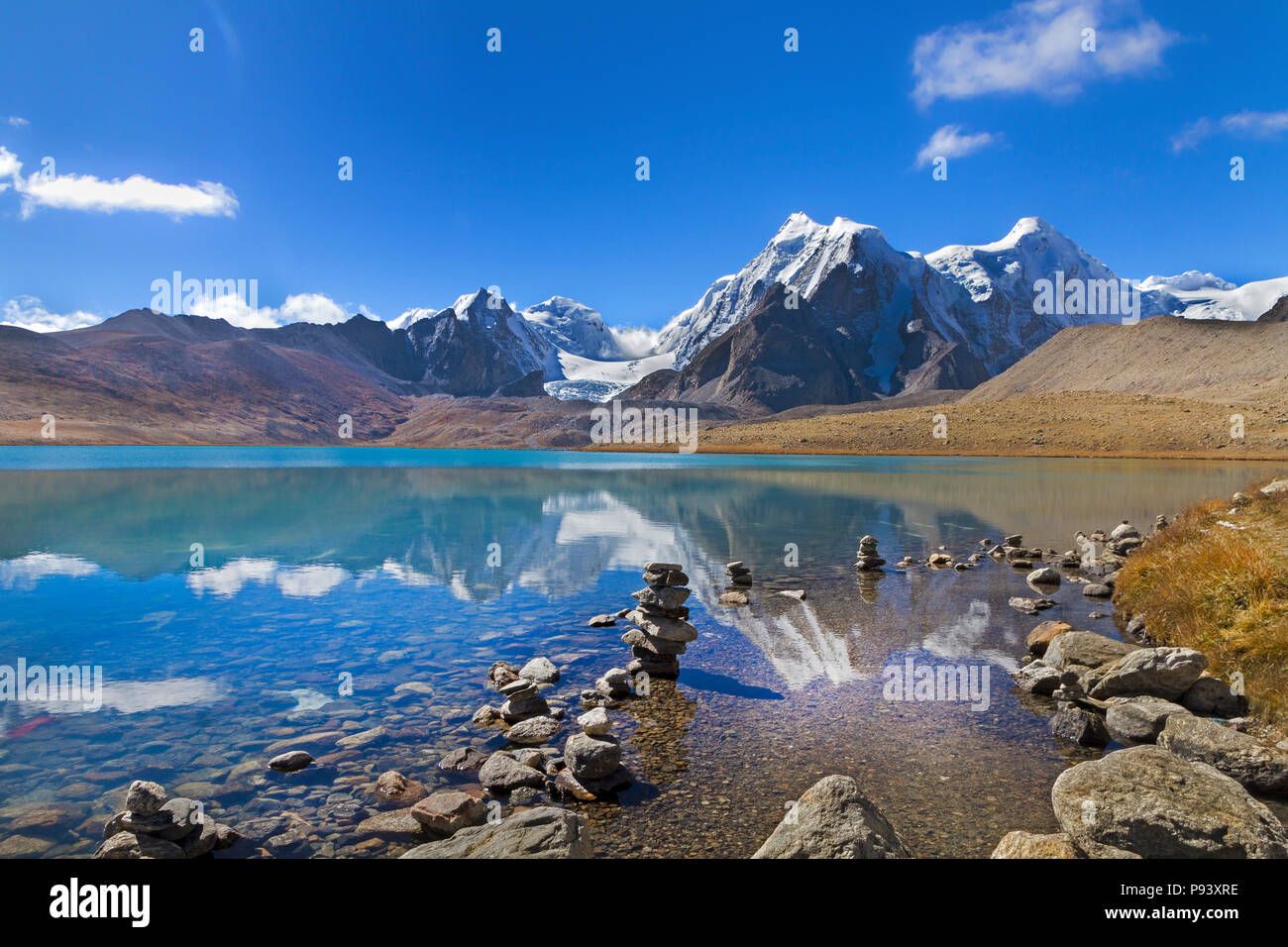 Gurudongmar See,Sikkim Himalaya. Indien Stockfoto