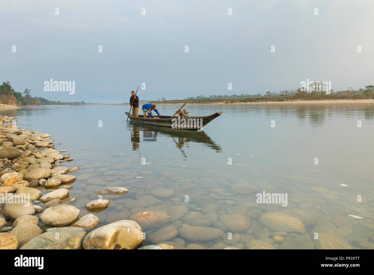Jia Bharali Fluss von Assam im Nameri Nationalparks Indien Stockfoto