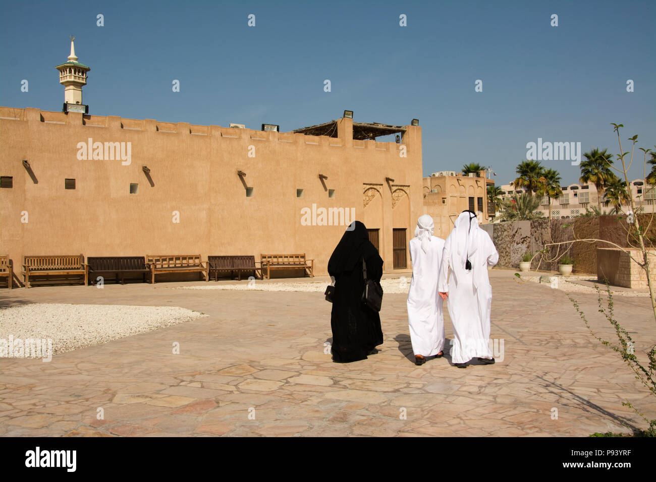 Vereinigte Arabische Emirate, VAE, Dubai City, Al Fahidi historischen Viertel, Eingang zur Altstadt Stockfoto