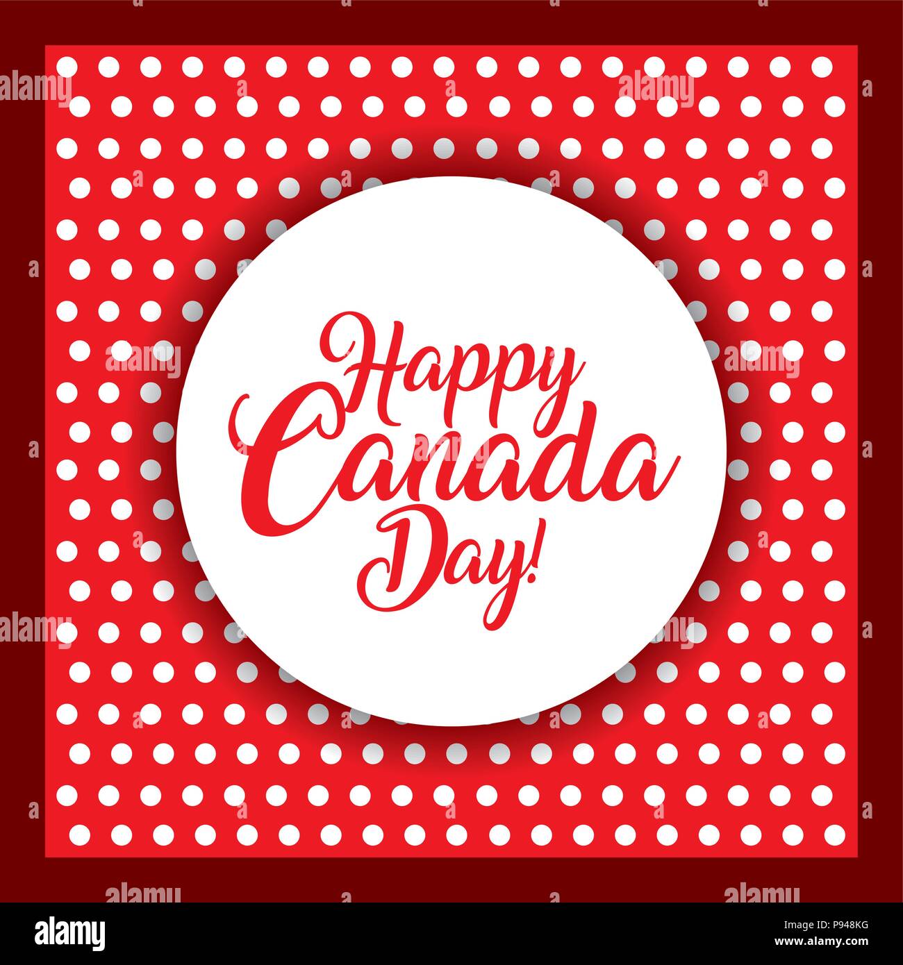 Happy Canada Day card gepunkteten Hintergrund Aufkleber schild Vector Illustration Stock Vektor