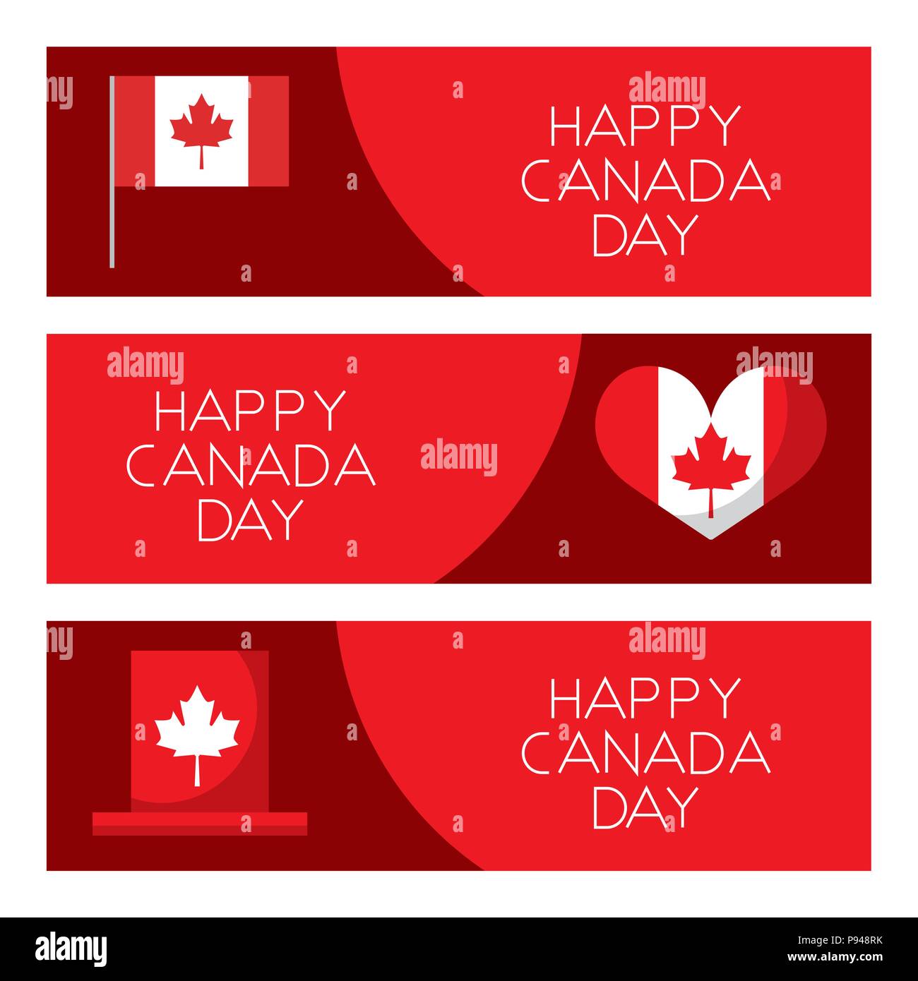 Happy Canada Day Karte Banner anmelden Herzen traditionelle hat flag Vector Illustration Stock Vektor