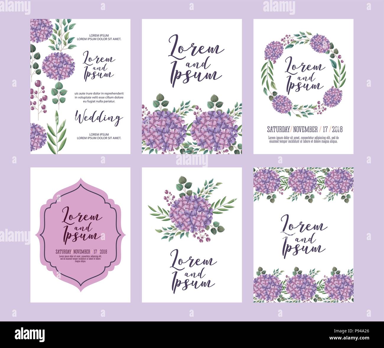 Hochzeit Blumen Vorlage Sammlung Karten Blumen Design Vector Illustration Stock Vektorgrafik Alamy
