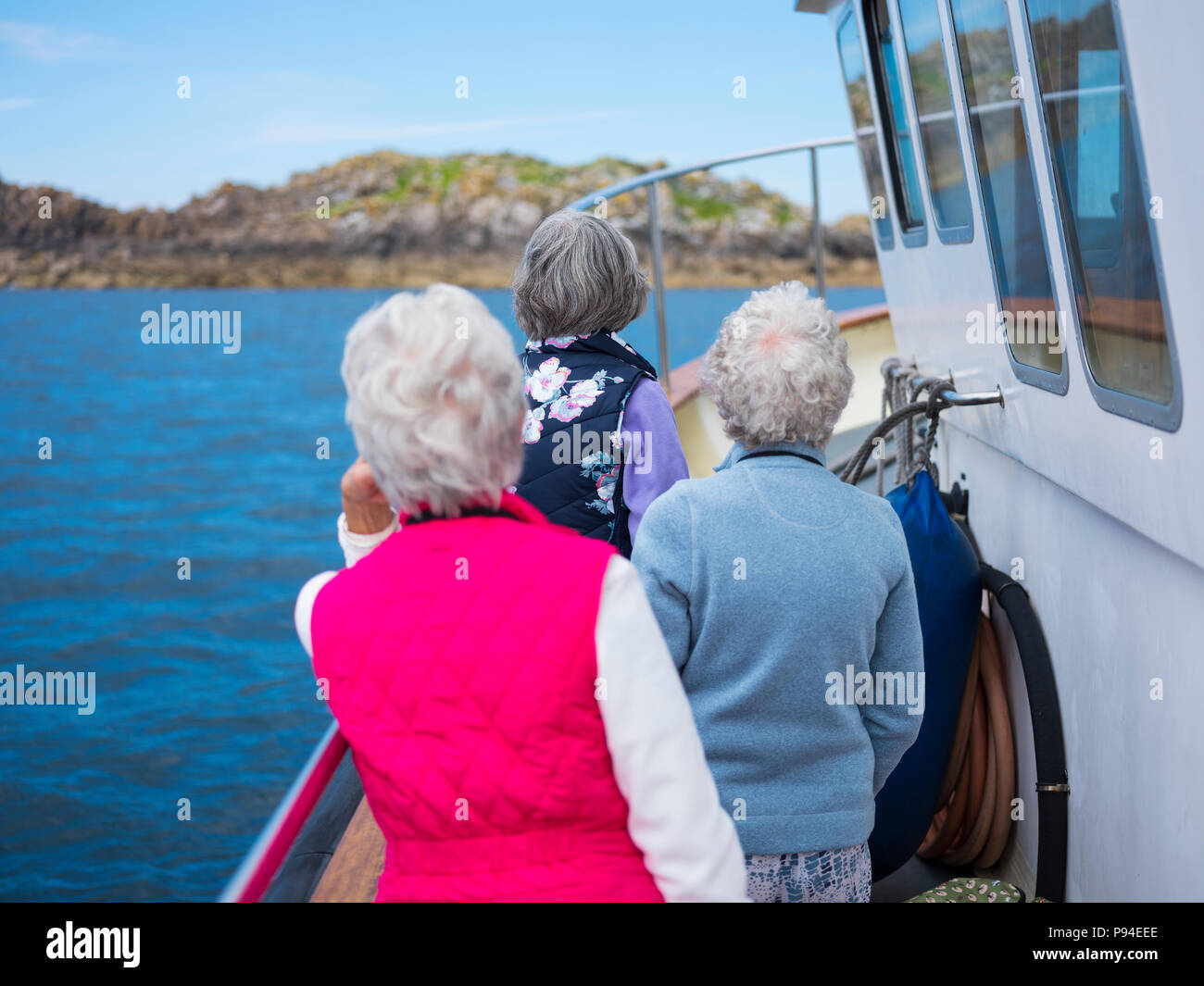 Menschen auf einem Meer safari, Isles of Scilly. Stockfoto