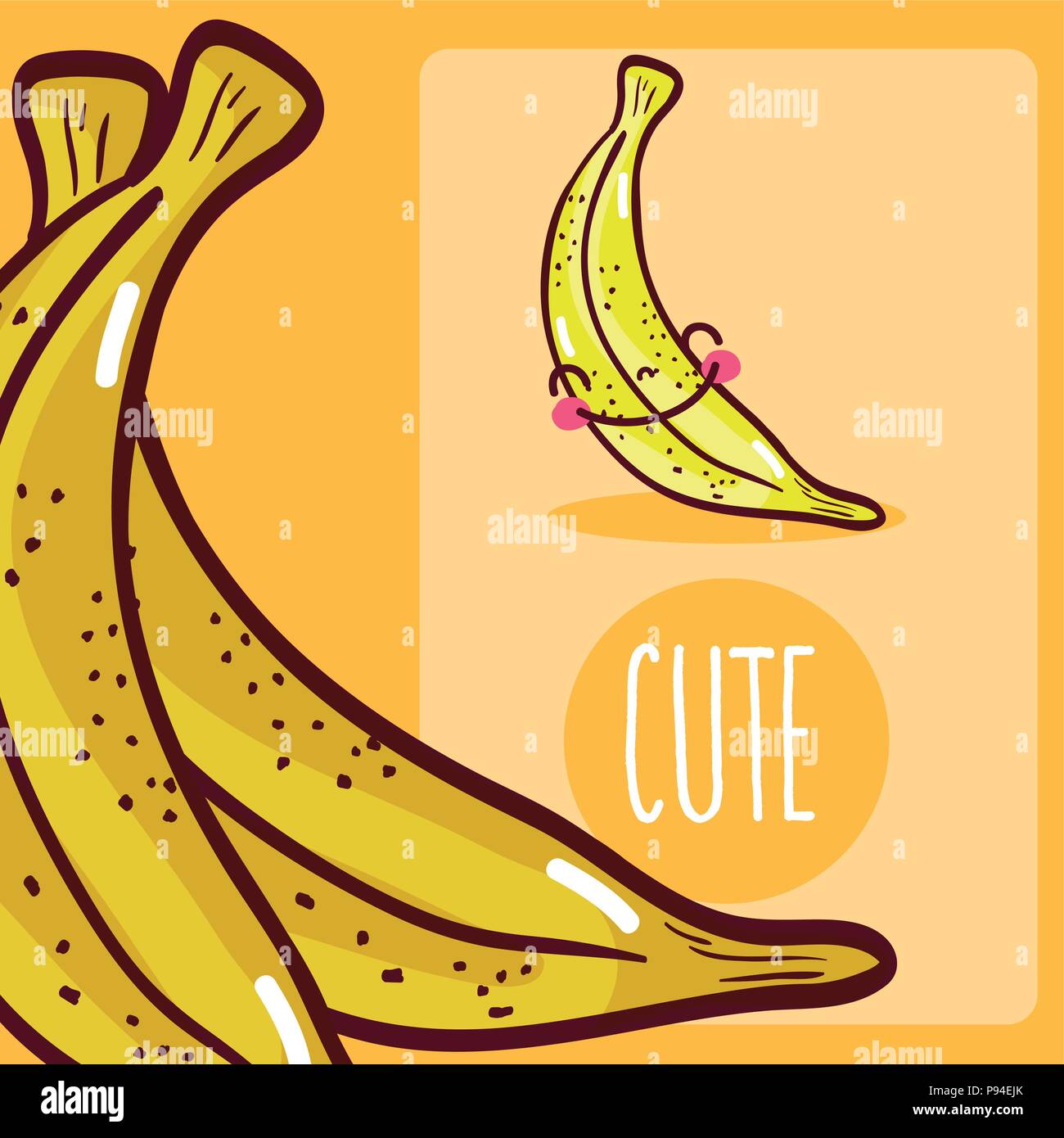 Banana Bunt früchte Cartoons netten und lustigen Cartoon Vector Illustration graphic design Stock Vektor