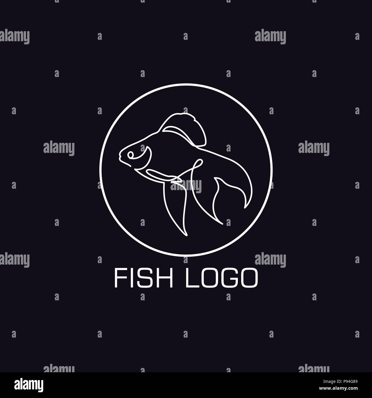 Eine Zeile crab Logo Stock Vektor