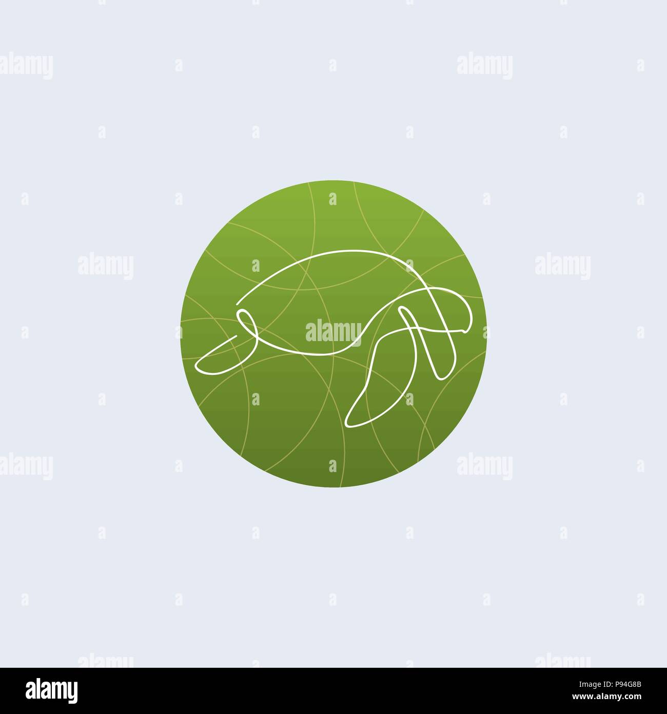 Eine Zeile turtle Logo Stock Vektor