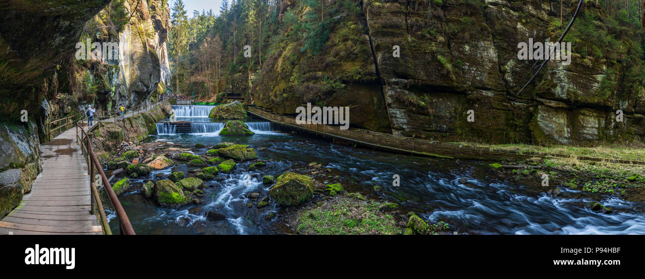 Schluchten von Kamenice, Böhmische Schweiz, Tschechische Republik Stockfoto