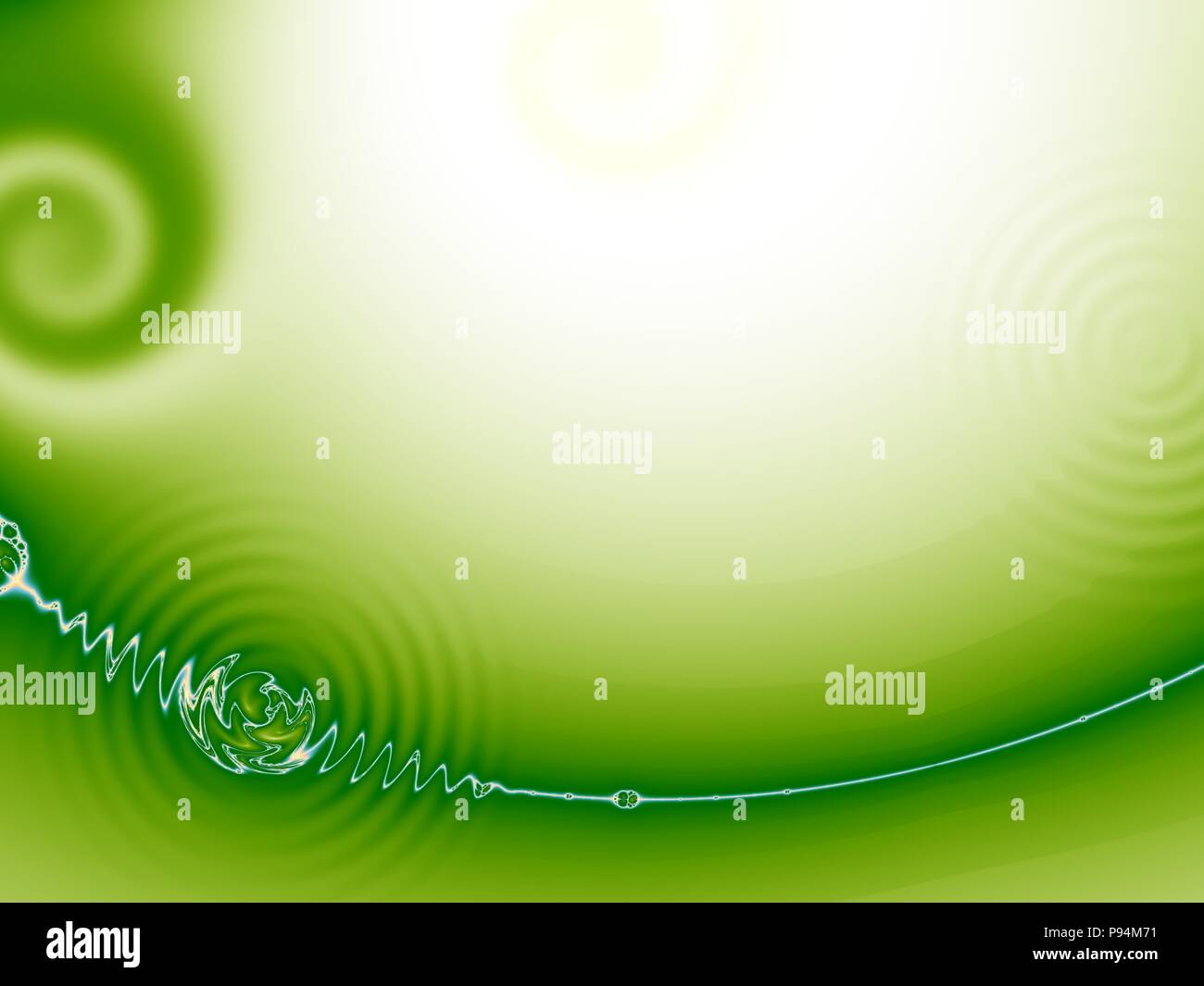 Grüner Hintergrund mit Spirale Stockfoto