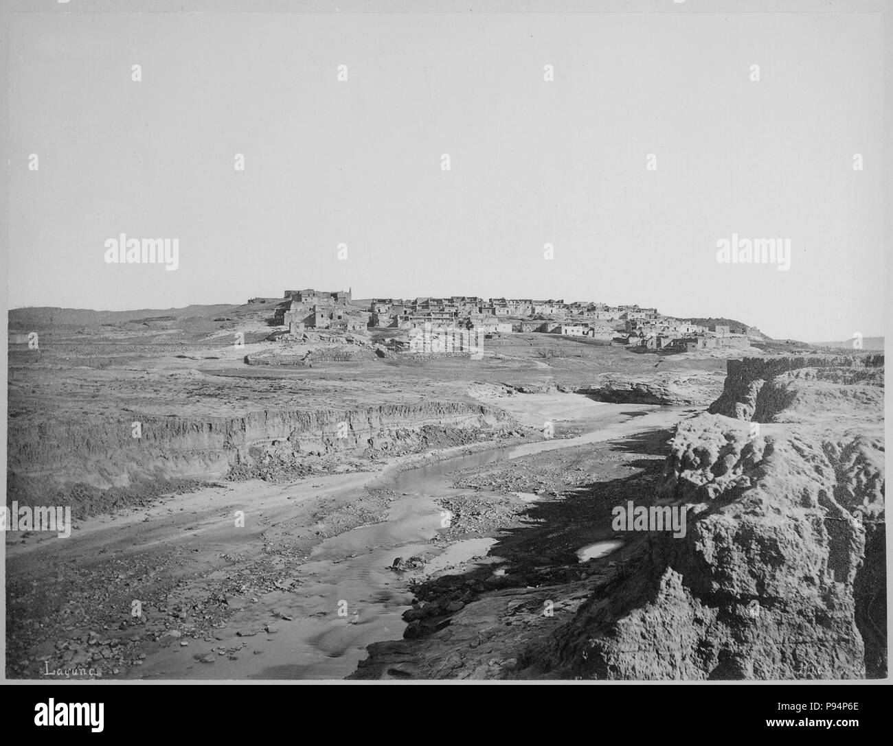 Eine allgemeine Ansicht der Laguna Pueblo, New Mexico, 1879 - Stockfoto