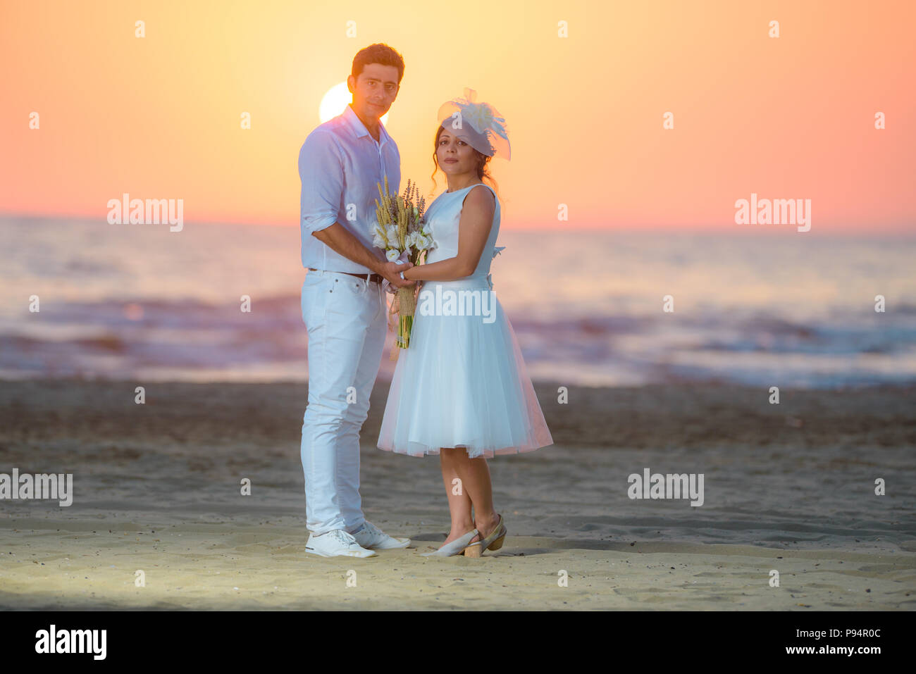 Hochzeit paar, Braut und Bräutigam, romantisch Stockfoto