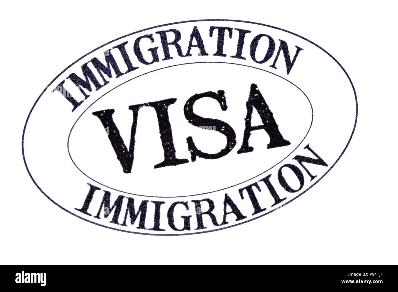 Reisepass Einwanderung Visum auf weißem Hintergrund, in der Nähe Stockfoto