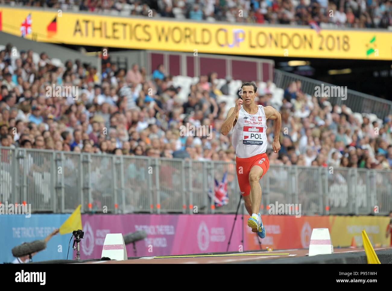 Karol Hoffmann (POL) in der mens Dreisprung. Leichtathletik-WM. London Olympiastadion. Stratford. London. Auf "OK". 14.07.2018. Stockfoto