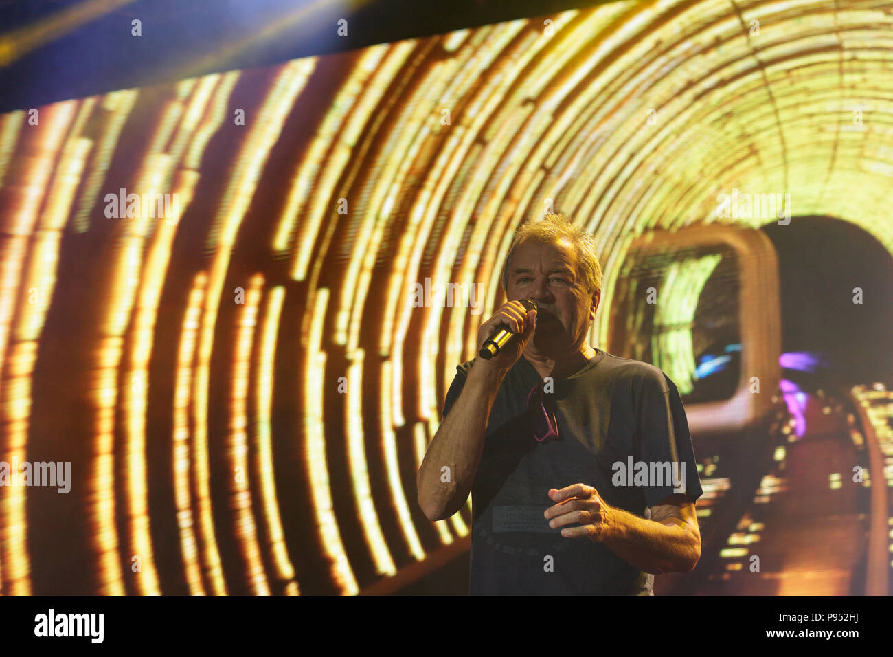 Tours, Frankreich. 14. Jul 2018. Ian Gillan der Sänger von Deep Purple am jährlichen amerikanischen Touren Festival, Tours, Frankreich. Credit: Julian Elliott/Alamy leben Nachrichten Stockfoto