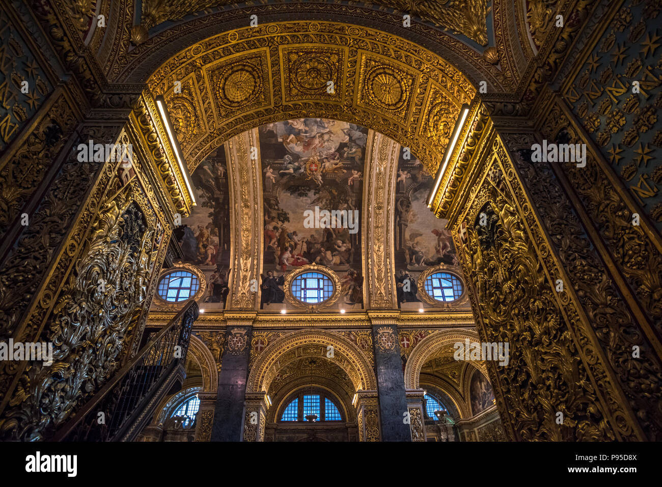 Innenraum der St. Johns Co-Kathedrale, Valletta, Malta Stockfoto
