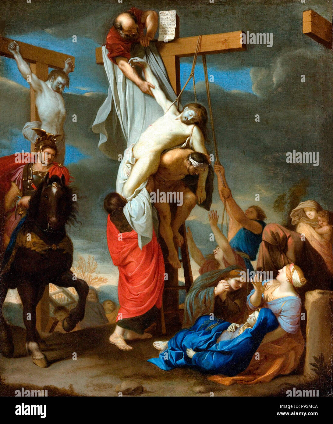 Die Kreuzabnahme - Charles Le Brun, 1640 s Stockfoto