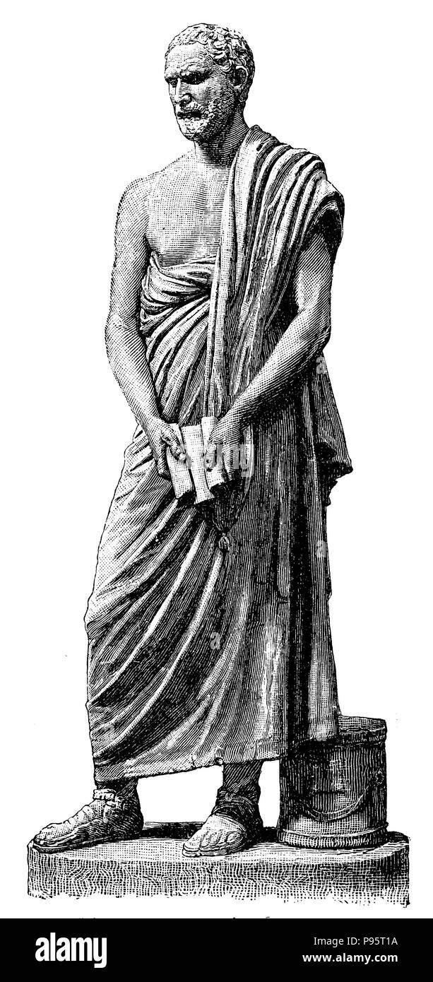 Demosthenes. Statue im Vatikan. Epoche des Praxiteles und Skopas, 1899 Stockfoto