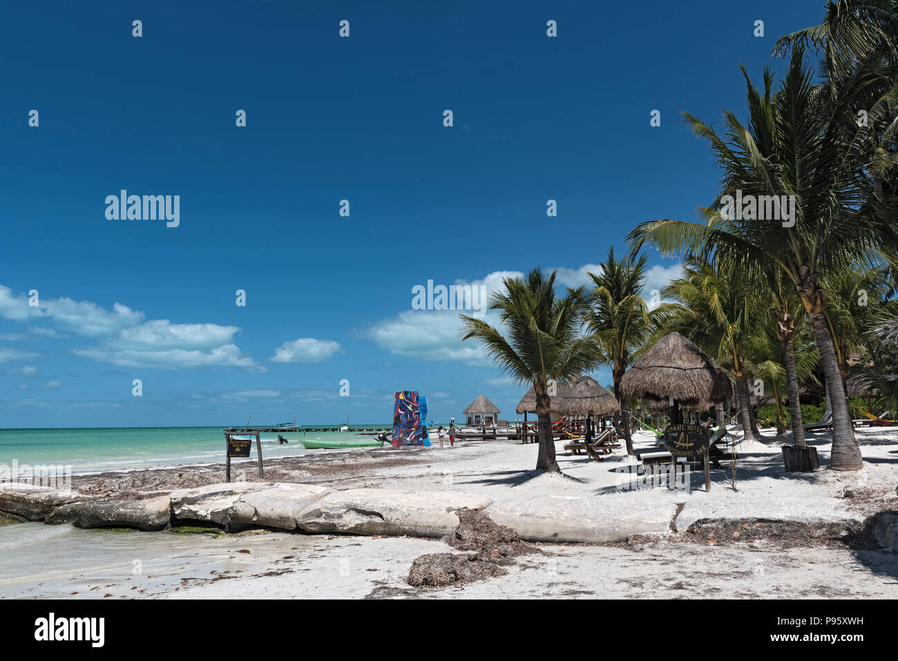Tropische Strand der Insel Holbox, Quintana Roo, Mexiko. Stockfoto