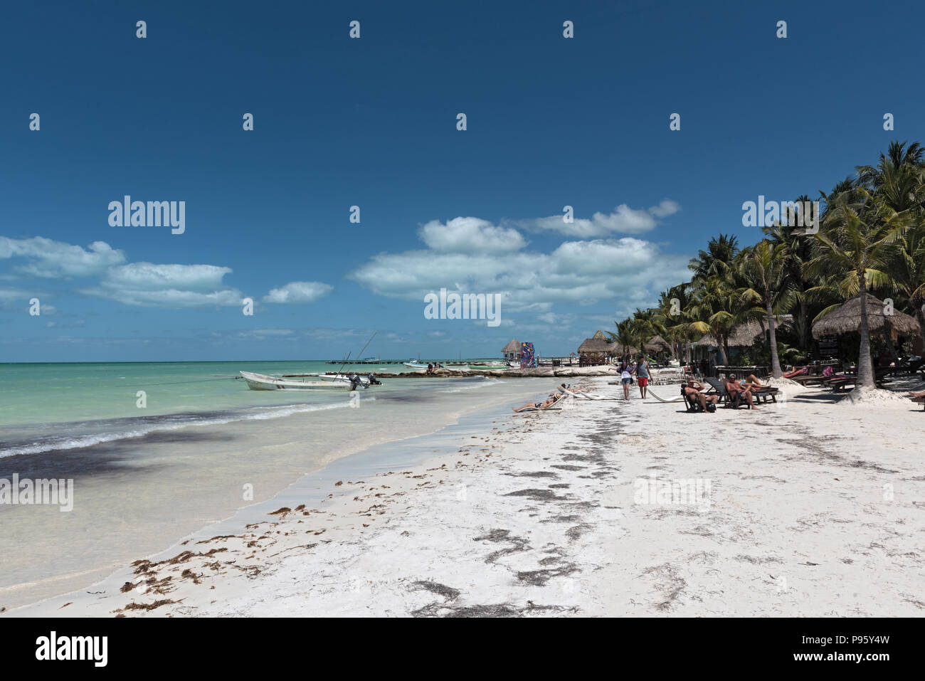 Tropische Strand der Insel Holbox, Quintana Roo, Mexiko. Stockfoto