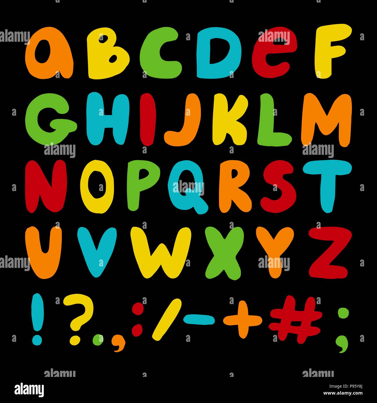 Vektor Hand gezeichnet englischen Alphabet Stock Vektor