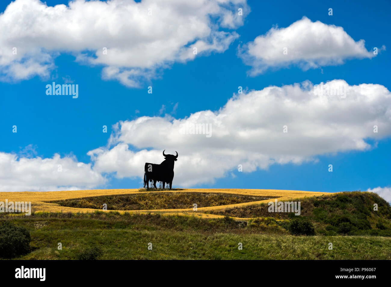 Toro de Osborne, Osborne, Stier, die Werbung in der Nähe von Malaga, Andalusien, Spanien Stockfoto