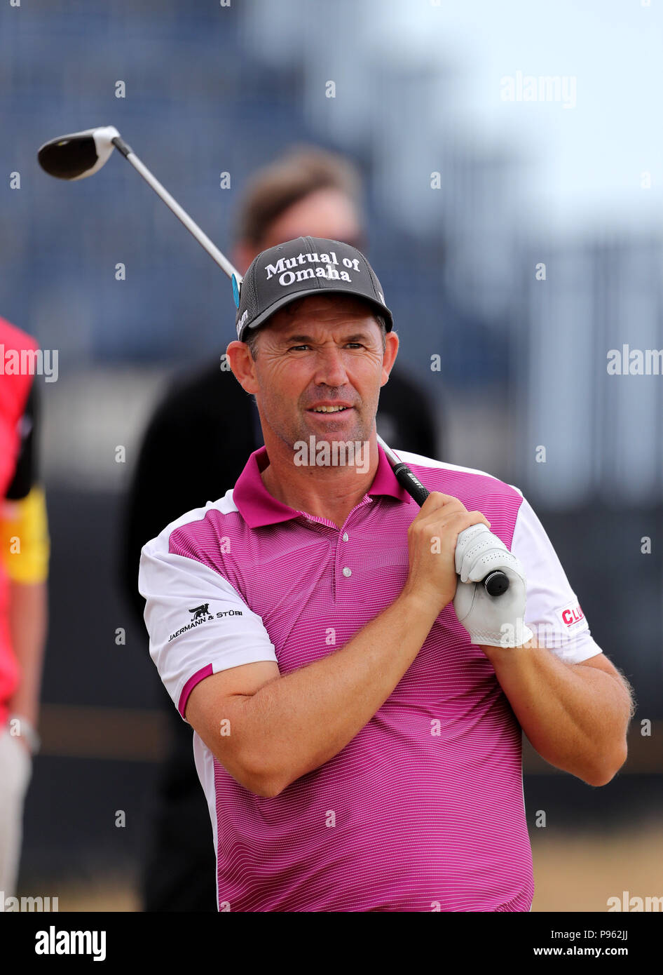 Padraig Harrington während der Vorschau Tag der offenen Meisterschaft 2018 bei Carnoustie Golf Links, Angus. Stockfoto